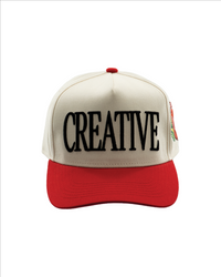 Creative Rose Hat - Cream/Red